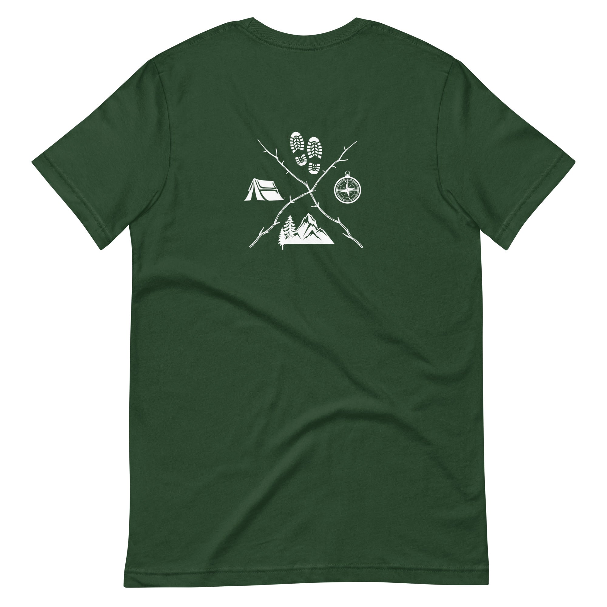 Hiking Emblem Compass Tent Hiking Lover Unisex T-shirt