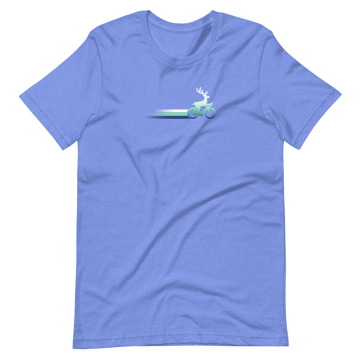 Woodland Cyclist Deer heather columbia blue cycling t-shirt bike
