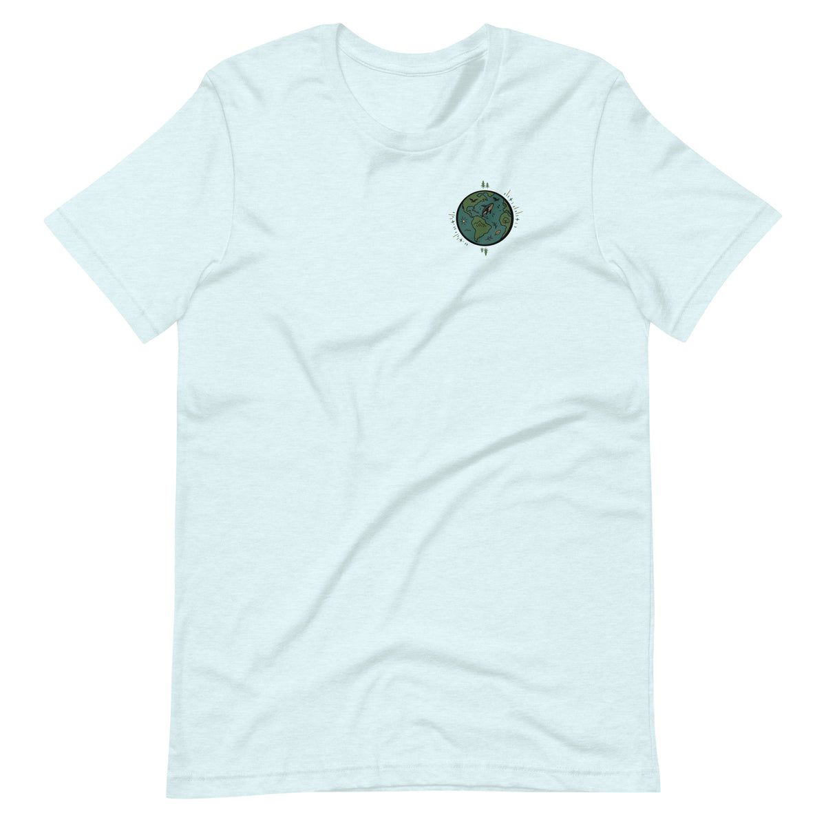 Take Care of Me heather ice blue environmental nature t-shirt front
