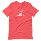 On Your Left Deer heather red cycling t-shirt funny bike design
