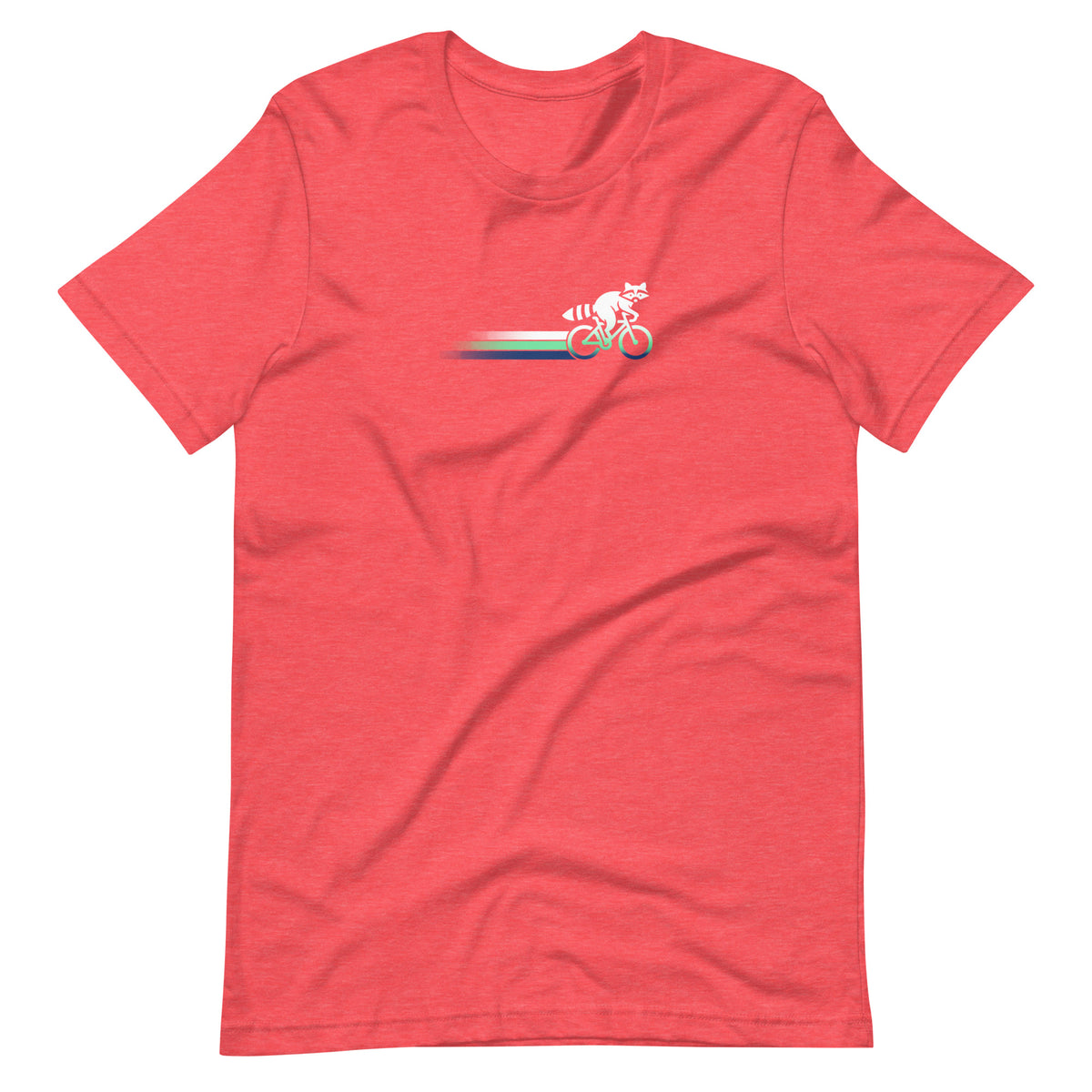 Woodland Cyclist Raccoon heather red cycling t-shirt bike
