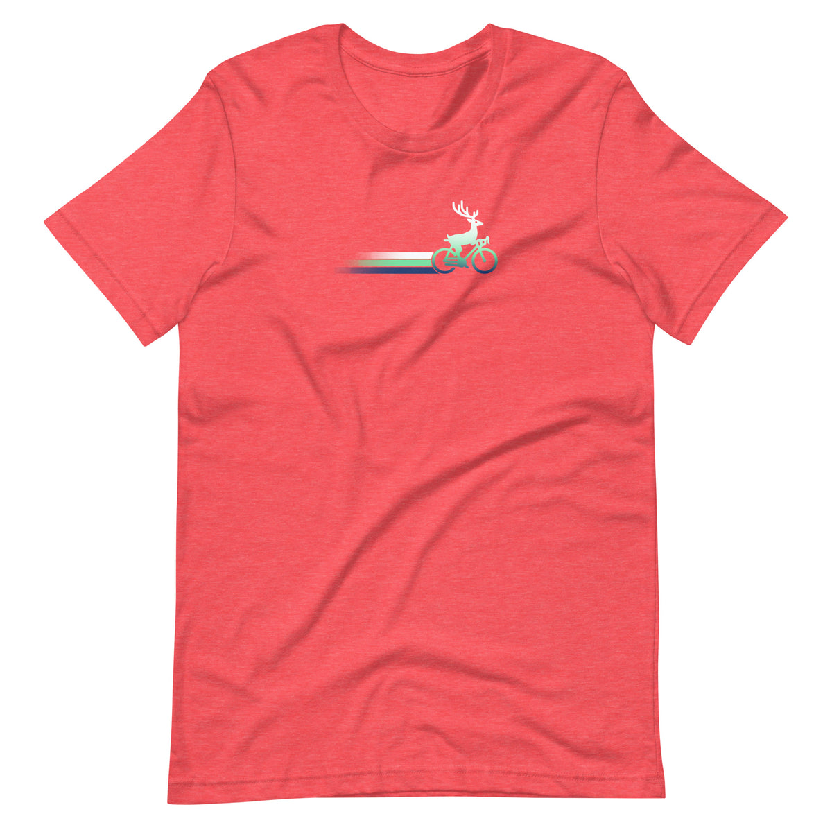 Woodland Cyclist Deer heather red cycling t-shirt bike
