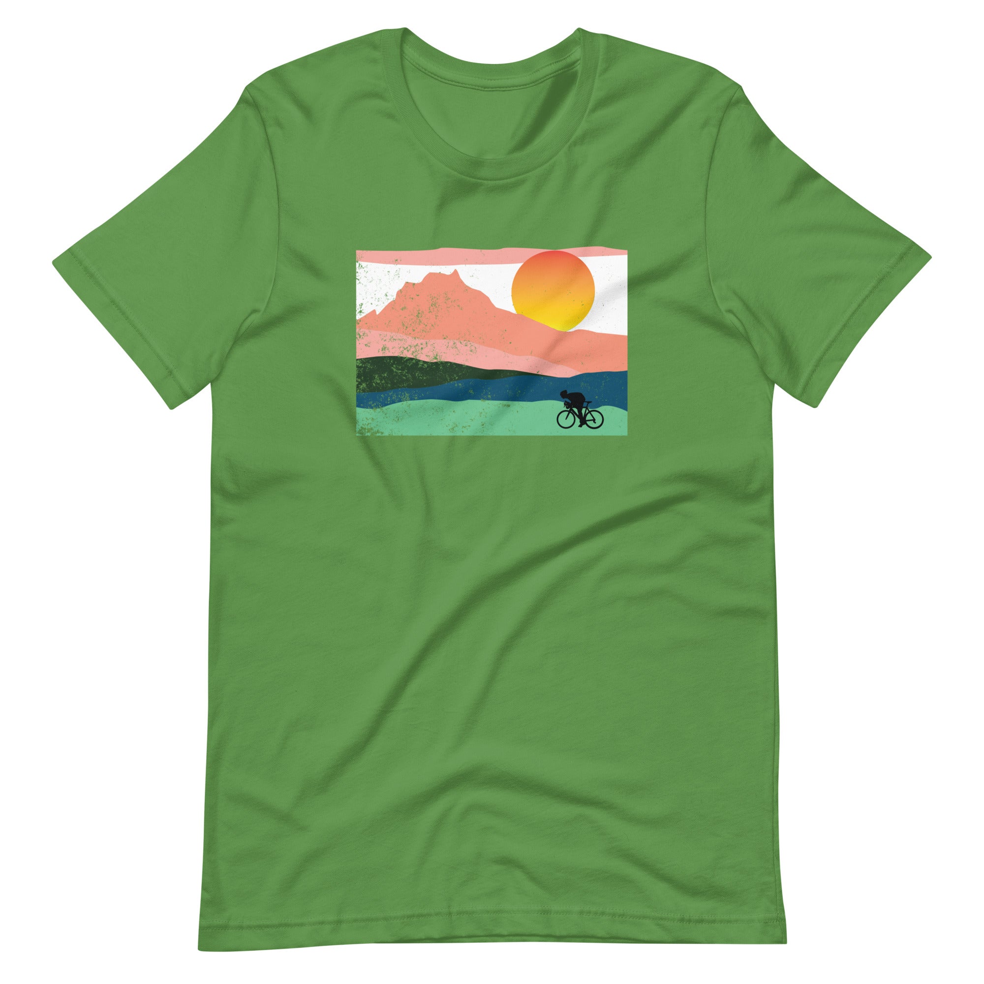 Mountain Sunset Cyclist Unisex T-shirt