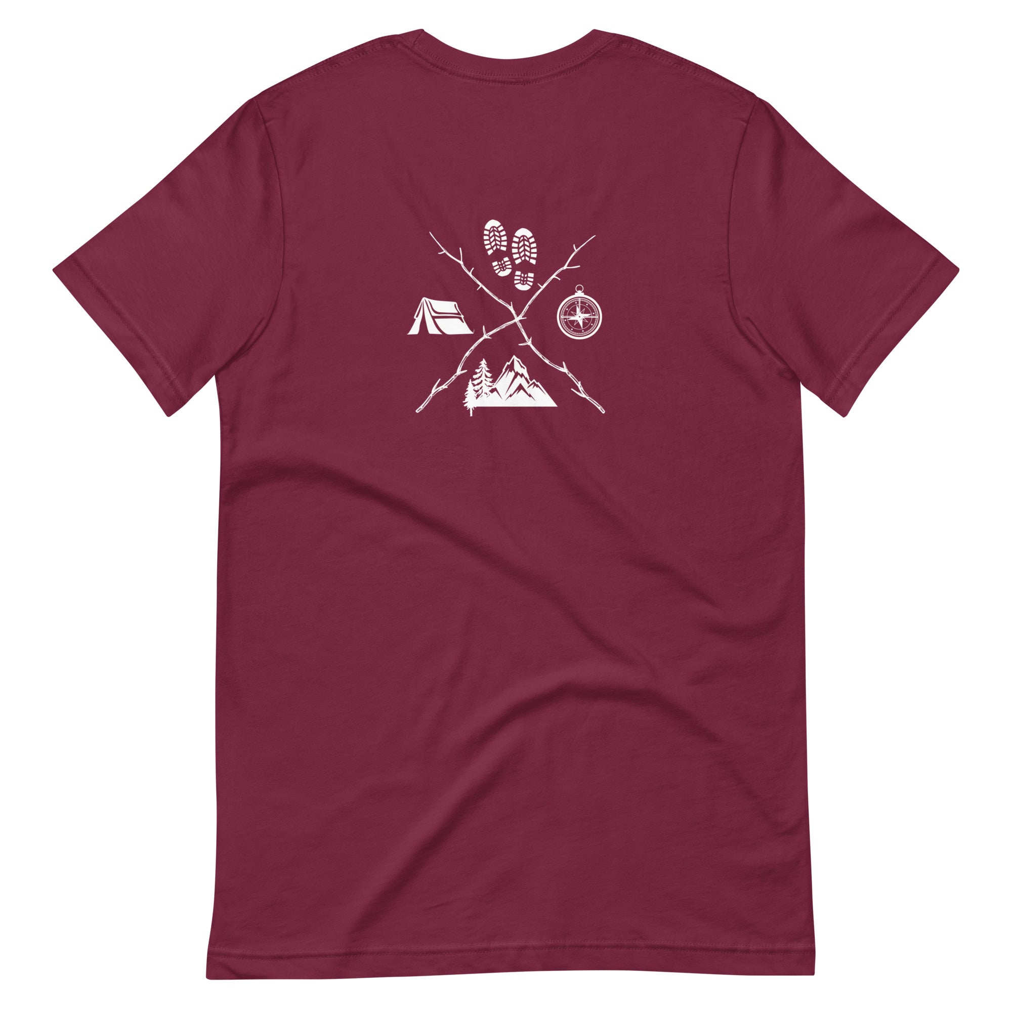 Hiking Emblem Compass Tent Hiking Lover Unisex T-shirt