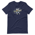 Talk Earthy to Me navy funny outdoor t-shirt nature pickup line
