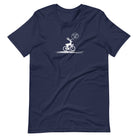 On Your Left Deer navy cycling t-shirt funny bike design
