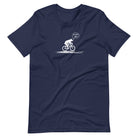 Woodland Cyclist Bear On Your Left navy funny bike t-shirt
