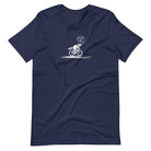 Woodland Cyclist Raccoon On Your Left navy funny cycling t-shirt
