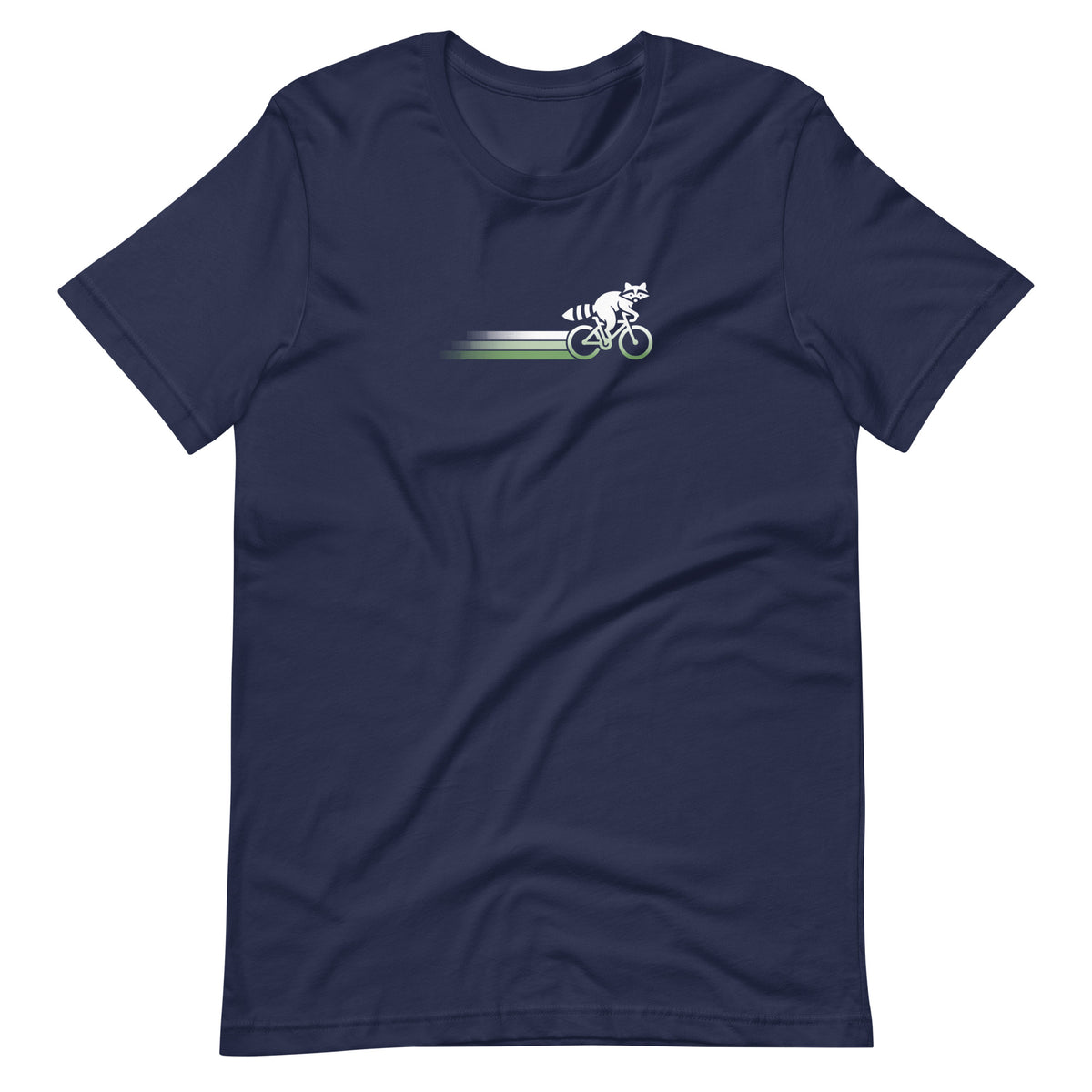 Woodland Cyclist Raccoon navy cycling t-shirt bike

