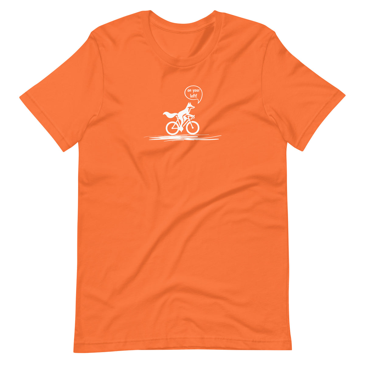 Woodland Cyclist Fox On Your Left orange funny bike t-shirt
