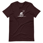 Woodland Cyclist Bear On Your Left oxblood funny cycling t-shirt
