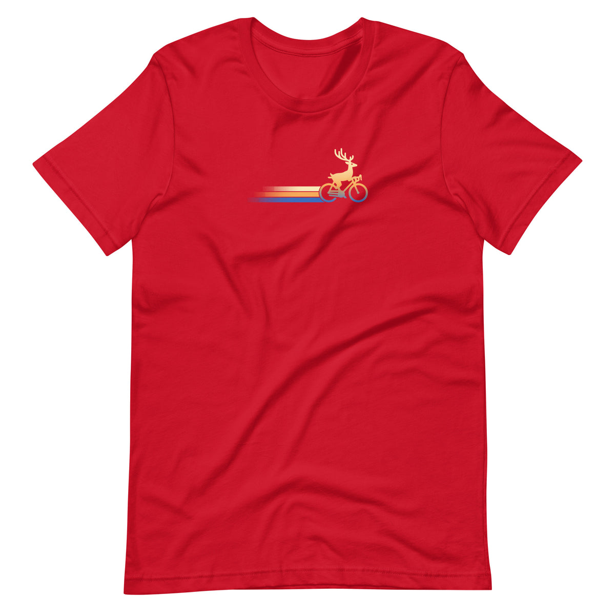 Woodland Cyclist Deer red cycling t-shirt bike tee animal design
