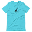 On Your Left Deer turquoise cycling t-shirt funny bike design
