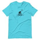 On Your Left Bear turquoise cycling t-shirt funny bike humor tee
