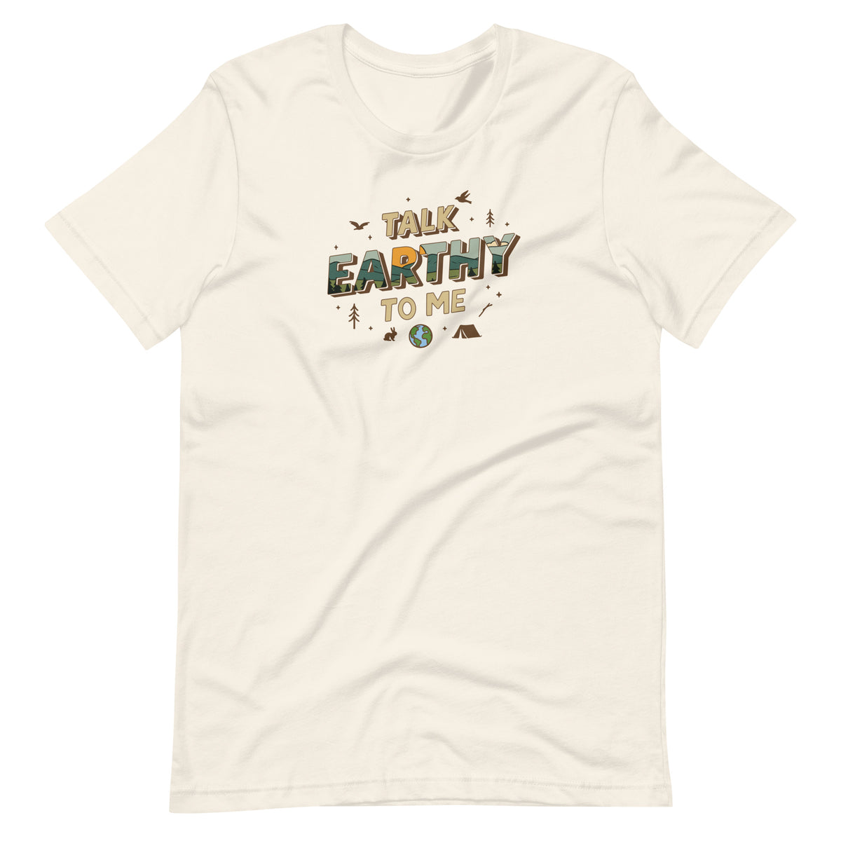 Talk Earthy to Me vintage white funny outdoor t-shirt camping nature humor
