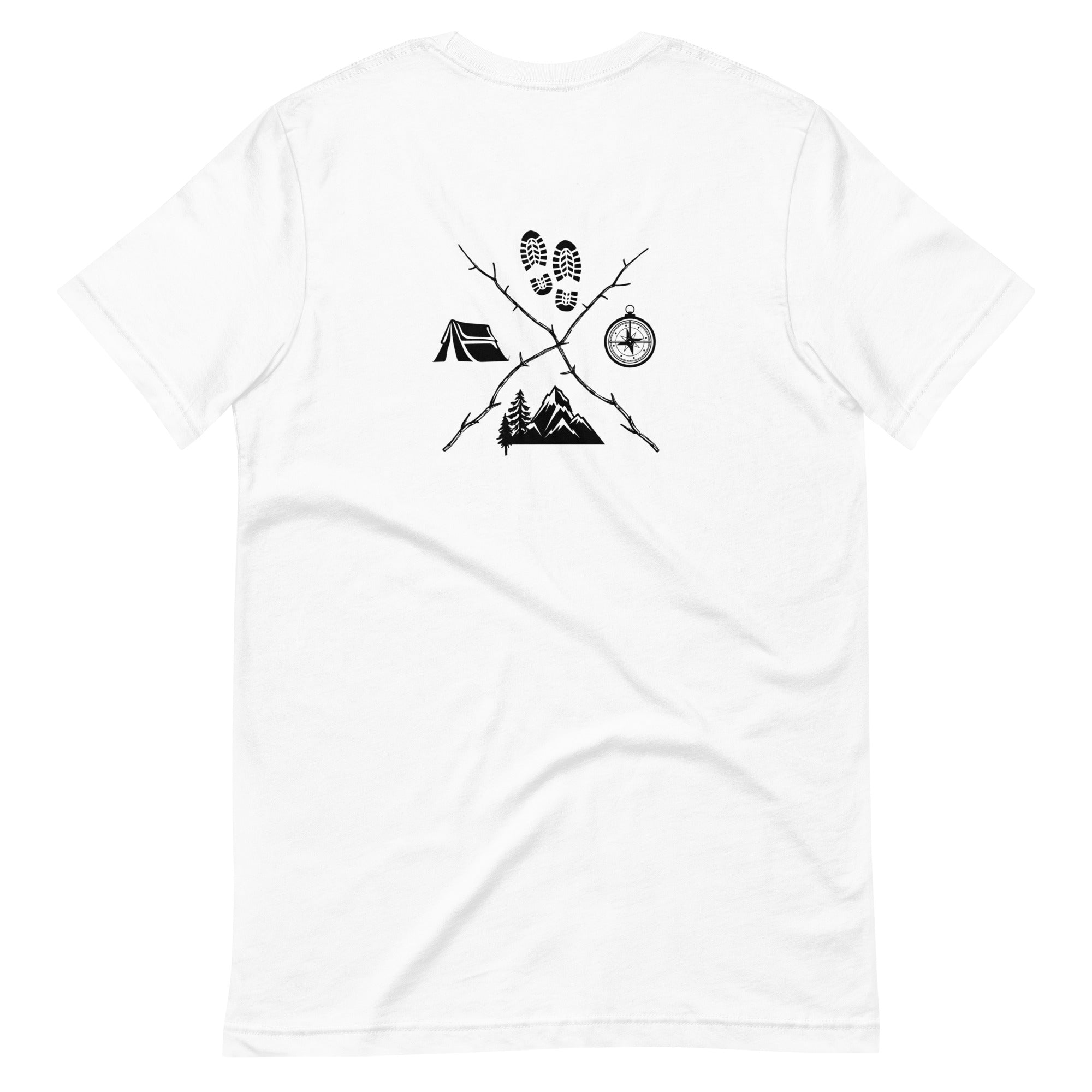 Hiking Emblem Compass Tent Hiking Lover Unisex T-shirt