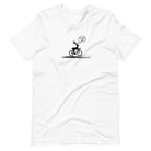On Your Left Deer white cycling t-shirt funny bike design

