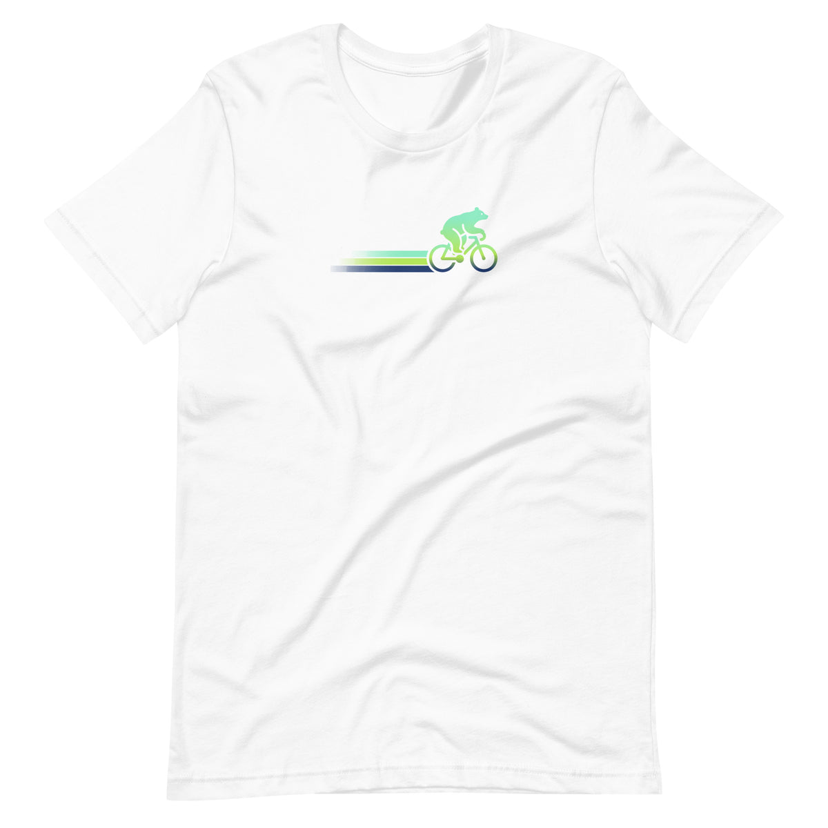 Woodland Cyclist Bear white cycling t-shirt bike apparel design
