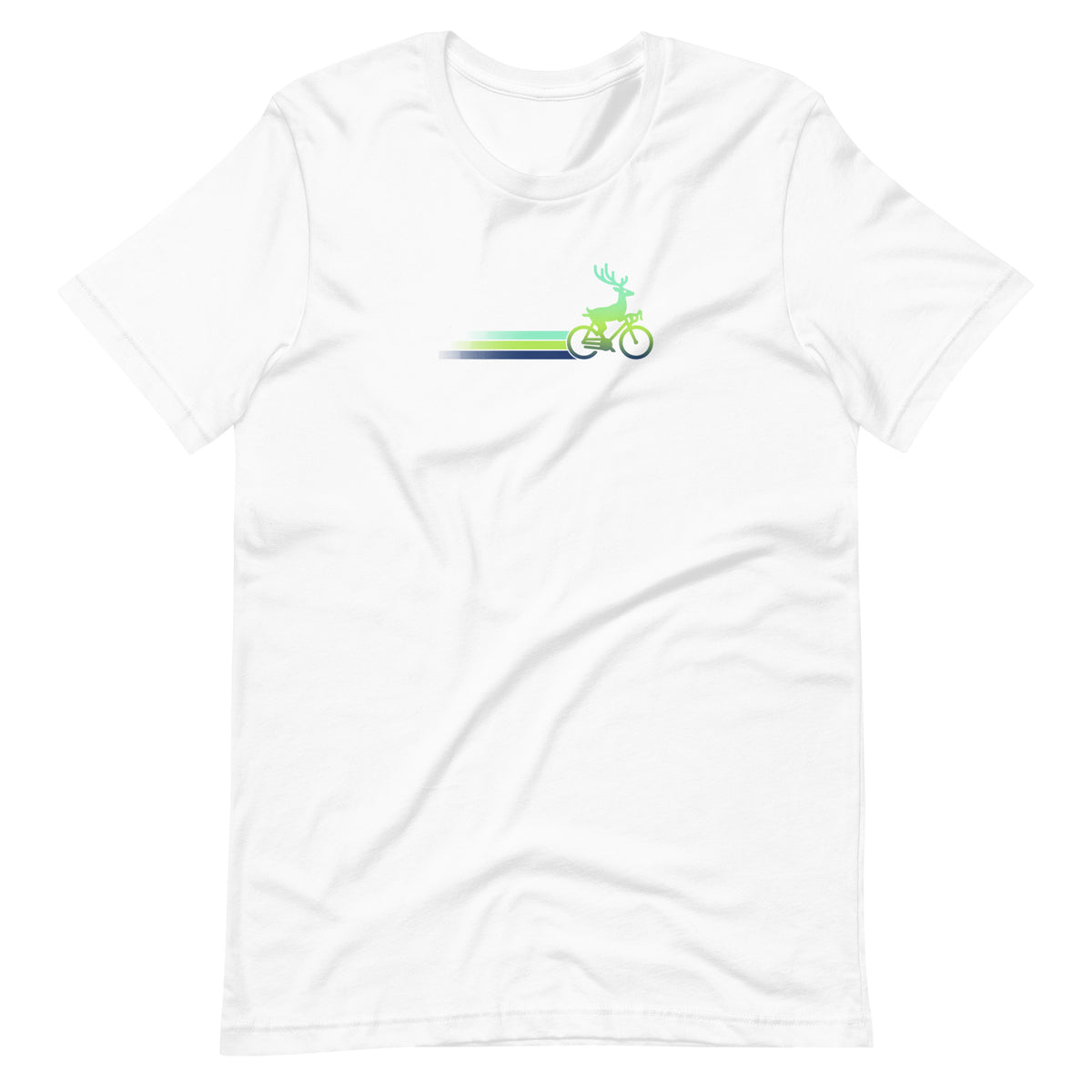 Woodland Cyclist Deer white cycling t-shirt bike shirt animal design
