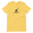 On Your Left Bear yellow cycling t-shirt funny bike design
