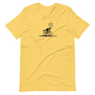 On Your Left Raccoon yellow cycling t-shirt bike humor

