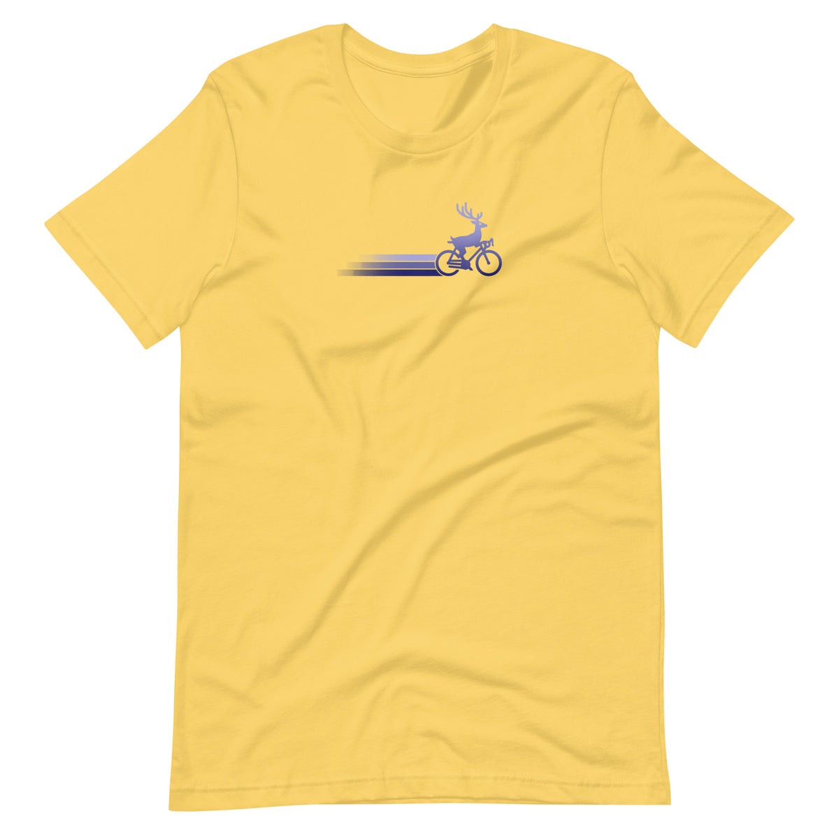 Woodland Cyclist Deer yellow cycling t-shirt bike
