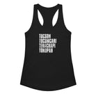 Outlaw at a Western Crossroad black women's racerback music tank
