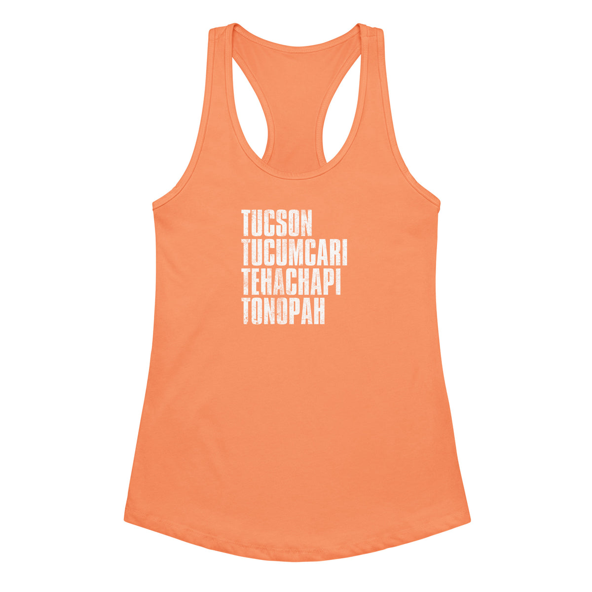 Outlaw crossroad light orange women's tank folk music design

