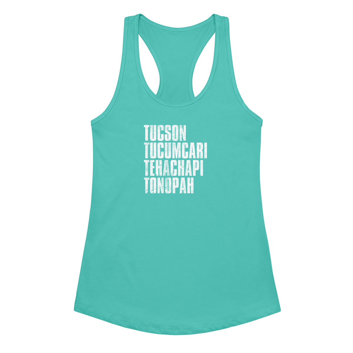 Outlaw crossroad women's tank top folk music graphic tahiti blue
