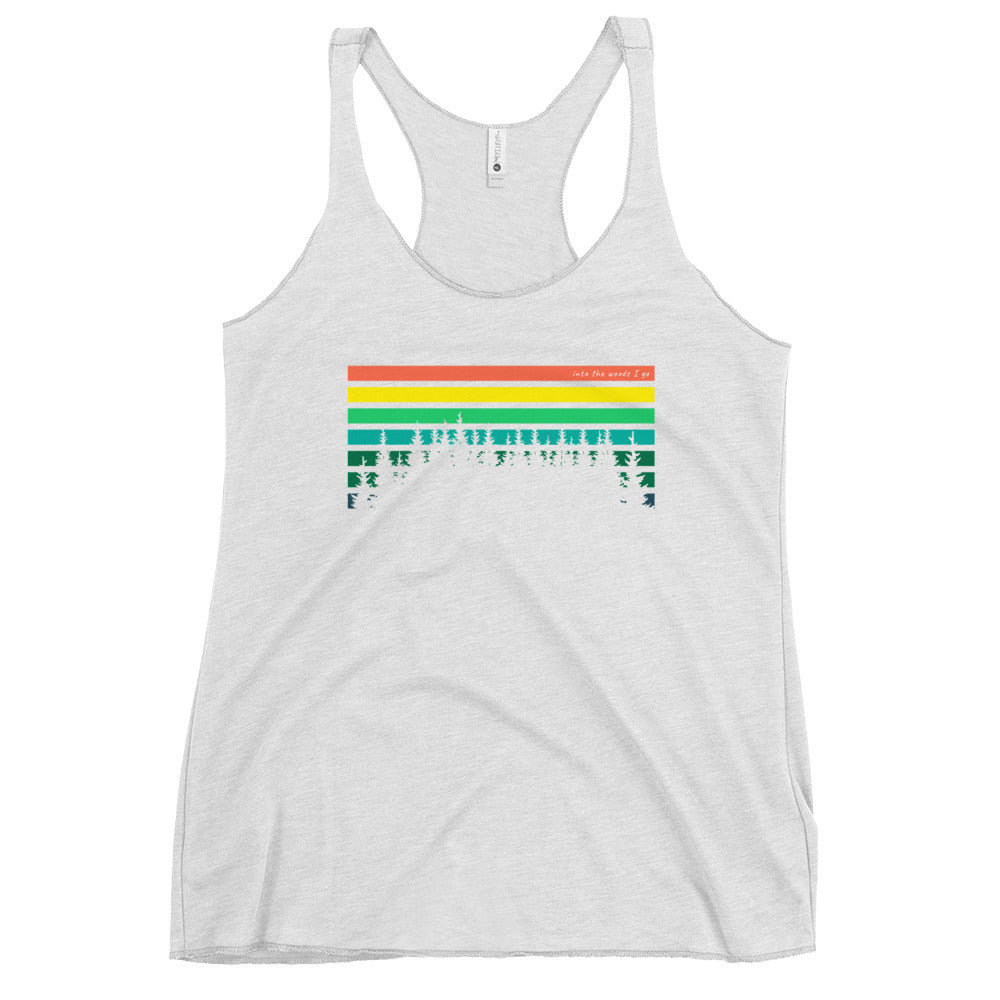 Horizon Lines Over Tall Pines Rainbow Women's Racerback Tank Top