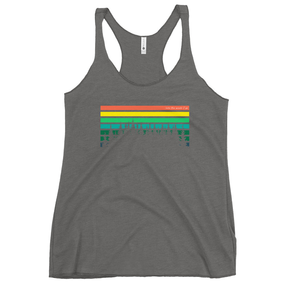 Horizon Lines Over Tall Pines Rainbow Women's Racerback Tank Top