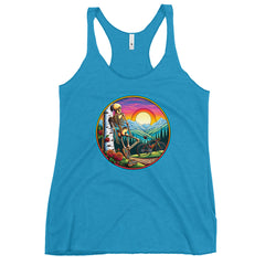 Dead Head Cyclist with Birch Tree Women's Racerback Tank Top